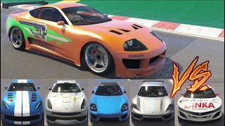 GTA 5  Top Speed Drag Race Jester Classic vs ALL Sports Cars [upl. by Eelsew]