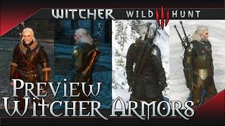 All Witcher 3 Wild Hunt armor preview  Griffin Feline Cat Ursine Bear all levels [upl. by Daniella]