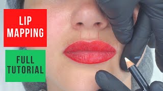 Lip mapping tutorial Permanent makeup [upl. by Medina]