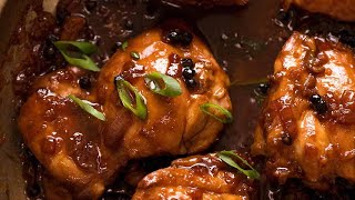 Filipino Chicken Adobo incredible EASY chicken thigh recipe [upl. by Ayikan633]