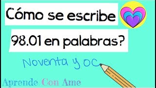 Como escribir decimales con palabras  Matematicas para principiantes  Aprende con Ame [upl. by Holt237]