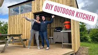 2 Moms 1 DIY Outdoor Kitchen Build Zero Experience [upl. by Rafael619]