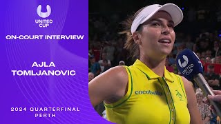 Ajla Tolmjanovics OnCourt Interview  United Cup 2024 Quarterfinal [upl. by Melody]