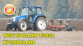 Ploughing 2022  New Holland T5050 amp Kverneland 3 furrow reversible plough [upl. by Nal]