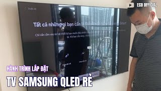 Lắp đặt Chiếc Tivi Samsung 65inch QLED GIÁ RẺ lên tường amp những việc cần LƯU Ý [upl. by Stormie]