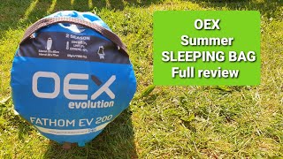 Oex evolution fathom ev 200 sleeping bag review Perfect summer sleeping bag Late June to late August [upl. by Clayborn]