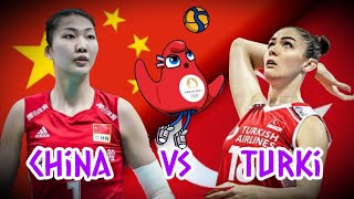 Tim Voli Putri Turki vs China 🏐 QF Volleyball Olimpiade Paris 2024 [upl. by Ecarg]