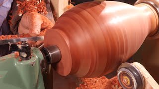 Woodturning  Padauk and Maple Segmented Urn [upl. by Hewet654]