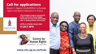 Masters degree in human rights and democratisation in Africa [upl. by Niggem]