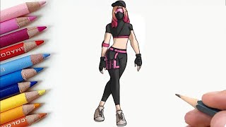 HOW TO DRAW ATHLEISURE ASSASSIN SKIN from FORTNITE  STEP BY STEP DRAWING TUTORIAL [upl. by Inor999]