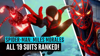 SpiderMan Miles Morales  ALL 19 suits ranked [upl. by Barber]