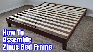 Zinus Marissa Wood Bed Frame Assembly King Size [upl. by Gan]