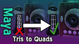 How to Turn Tris into Quads in Maya [upl. by Cooe144]