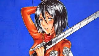 DIBUJANDO A MIKASA ACKERMAN ATTACK ON TITAN [upl. by Eblehs62]