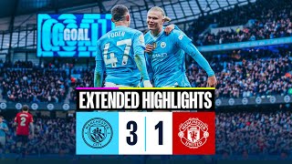 Manchester City 31 Manchester United  Foden Screamer amp Haaland Goals  Extended Highlights [upl. by Annirak401]