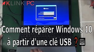 Comment réparer Windows 10 à partir dune clé USB ❓⌨️ [upl. by Rolyat]