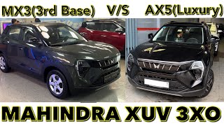 Mahindra XUV 3XO MX3 3rd Base and AX5L Luxury Comparison  Walkaround Features OnRoad Rates [upl. by Kostival479]