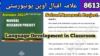 8613 Solved Research Project Autumn 2023  Bed Aiou [upl. by Marler]