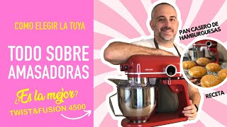 🧁TODO sobre AMASADORAS  a prueba la TWISTampFUSION 4500 de CECOTEC  🍔 Pan de hamburguesas casero [upl. by Alexandros]