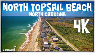 North Topsail Beach NC 4K DJI Mavic Air 2 Footage Beautiful Beach  a hour from Wilmington NC [upl. by Hoi]