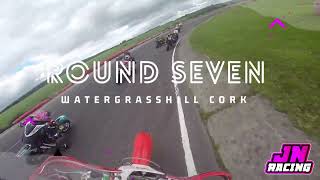 Round 7 of the 2023 Irish Minibike Championship Stock 140 VETs and Senior Open Race 2 [upl. by Noicpesnoc]