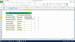 How to Split full Name to First and Last Name in Excel [upl. by Kathi381]