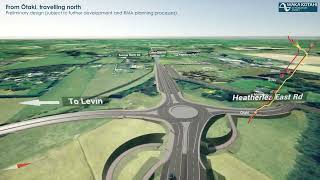 Ōtaki to north of Levin preliminary design flythrough – April 2022 [upl. by Kilgore]