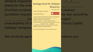 Apology Email for Delayed Response  Email for Late Email Reply [upl. by Redlac530]