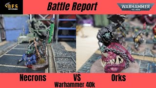 New Updated Necrons vs Orks Warhammer 40k Battle Report [upl. by Giule]