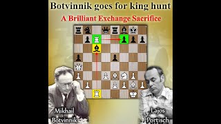 Botvinnik goes for king hunt  Botvinnik vs Portisch 1968 [upl. by Llednyl]