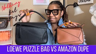 Loewe Puzzle Bag VS Amazon Dupe handbag loewepuzzlebag [upl. by Asseneg]