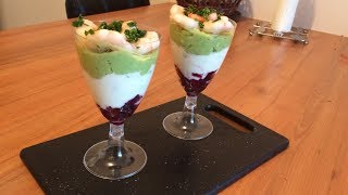 Verrine Avocat Crevettes Betterave  Recette Facile [upl. by Ahsilav]