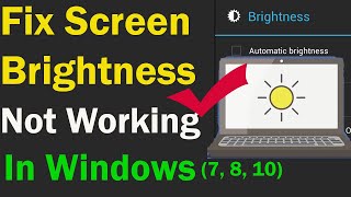 Screen Brightness Not working in Windows 7 8 81 and Windows 10 How to fix [upl. by Bastien188]