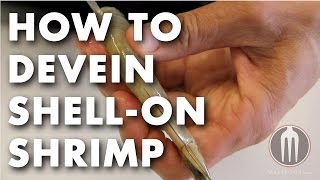 How to Devein ShellOn Shrimp Tutorial Video [upl. by Nossyla]