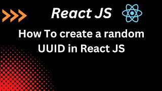 How To create a random UUID in React JS [upl. by Horwath]