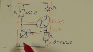 LedKonstantstromquelle mit zwei Transistoren  Aufbau und Funktionsweise [upl. by Murvyn]