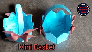 The Girly Bow Knot Portable Storage Flowers Basket  Origami Paper Craft Tutorial  Paper Storage [upl. by Aneehta]