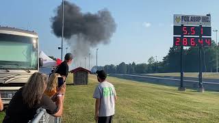 WARNING Jet Dragster crash at Quaker City Raceway 7222023 RIP Al Zukauskas Hot Blade [upl. by Anaes]