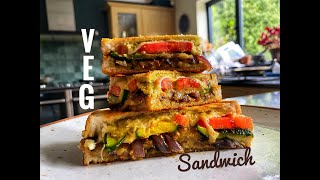 GRILLED VEG CHEESE SANDWICH  15 minute meals  Pesto mozzarella panini  Food with Chetna [upl. by Introc]