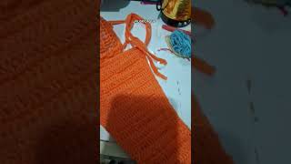 Biquíni Laranja Cortininha de Crochê Vibrante e Cheio de Estilo crochet modapraiapassoapasso [upl. by Litsyrk]