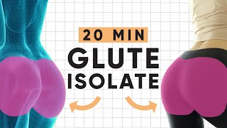 20 Minute Natural Glute Enhancing Isolate Workout  Athome butt lifting exercises [upl. by Eecyal]