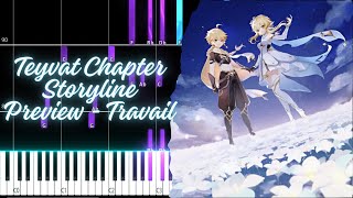 Teyvat Chapter Storyline Preview Travail  Genshin Impact PIANO TUTORIAL SHEET  MIDI [upl. by Laurette31]