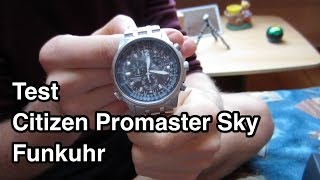 Test Citizen Promaster Sky  Test Citizen AS402052E  Citizen Promaster Sky Pilot  Funkuhr Test [upl. by Ravens]