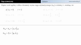 Ciąg arytmetyczny  Zapisz wzór ogólny a [upl. by Votaw]