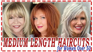 25 Best💕Hairstyles 2024 for Women Over 50 to Look Youngermedium length haircuts [upl. by Schilit]