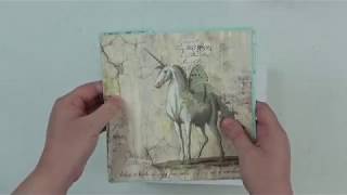 Stamperia Wonderland 7x7 Mini Album Tutorial Part 3 Decorating the Pages [upl. by Koffman323]