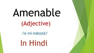 Amenable meaning in Hindi  English Vocabulary  SSC CGL  IBPS PO UPSC PCS [upl. by Cesaria]