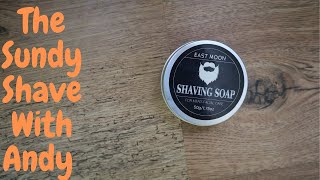 Andys Sunday Shave and east Moon shaving Soap [upl. by Eidnam]