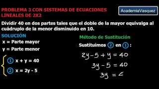 Problemas con Sistemas de Ecuaciones Lineales de 2x2 Problema 3 [upl. by Blau387]