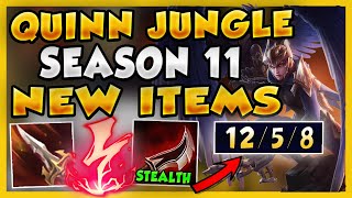 SEASON 11 NEW QUINN JUNGLE ASSASSIN BUILD MURDER BIRB IN THE JG  League of Legends [upl. by Leyameg]